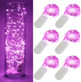 6 Pack Fairy Lights Battery Operated with Timer 2PCS Remote LED  Twinkle Lights Waterproof Silver Wire Fireflies Lights DIY Mason Jar Wedding Party Christmas Centerpiece Table Deco