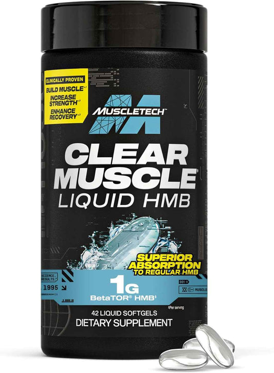 Muscletech HMB Supplements 1000mg, Clear Muscle- Highest Grade HMB for Lean Muscle & Recovery-HMB Free Acid Muscle Supplement-Help Decrease Muscle Breakdown - Packaging May Vary