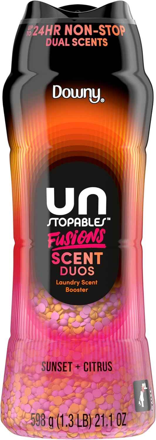 Downy Unstopables Fusions Scent Duos Laundry Scent Booster Beads, Sunset and Citrus Scent, 24hr non-stop freshness with 2 in 1 dual scent laundry scent beads