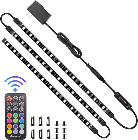 HitLights_LED_Strip_Lights_3_Pre-Cut_12Inch/36Inch_LED_Light_Strip_Flexible_Color_Changing_5050_LED_Accent_Kit_with_RF_Remote,_Power_Supply,_and_Connectors_for_TV,_Home,_DIY_Decoration