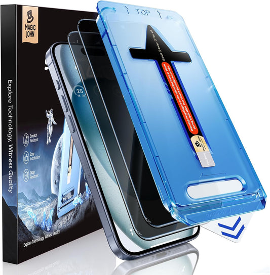 MAGIC_JOHN_2_Pack_for_iPhone_15_6.1_inch_Privacy_Glass_Screen_Protector,_Auto_Dust-Elimination_Installation,_Bubble_Free,_Easy_Installation