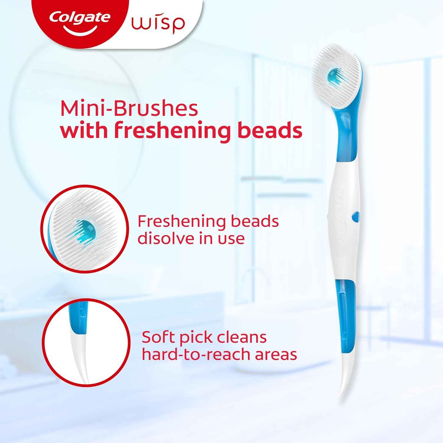 Colgate Max Fresh Wisp Disposable Mini Travel Toothbrushes, Peppermint, 24 Count (Pack of 4)