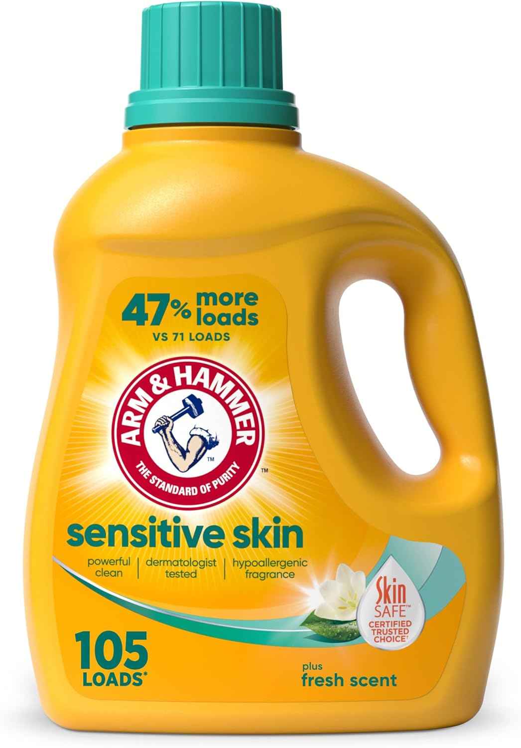 ARM & HAMMER Sensitive Skin Liquid Laundry Detergent, Fresh Scent