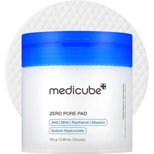 medicube_Toner_Pads_Zero_Pore_Pad_2.0_|_Dual-Textured_Facial_Pad_for_Exfoliation_and_Pore_Care_with_4.5%_AHA_Lactic_Acid,_0.45%_BHA_Salicylic_Acid_|_Ideal_for_All,_Korean_Skin_Care,_70_Pads_(1_Pack)