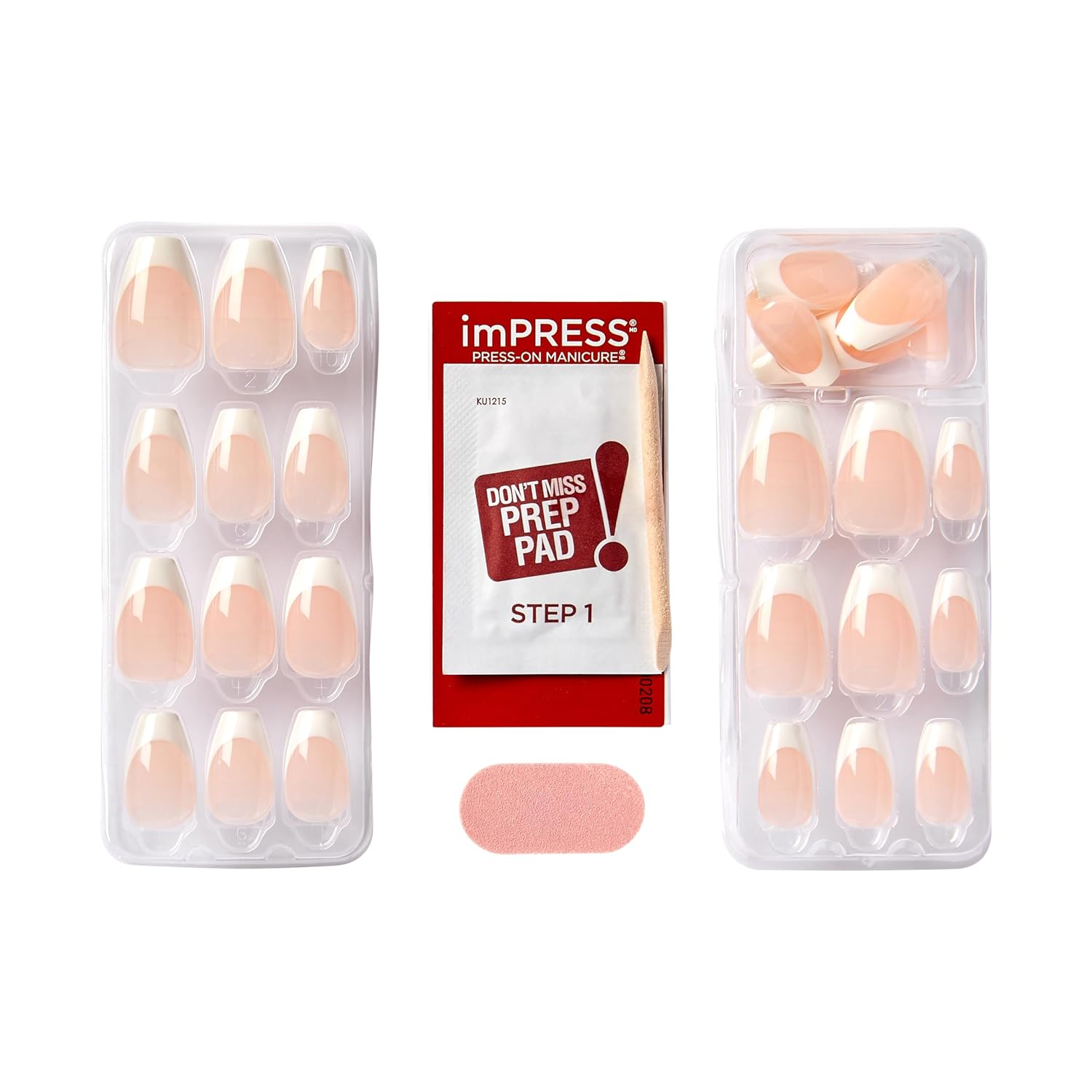 KISS_imPRESS_No_Glue_Mani_Press_On_Nails,_French,_'Ideal',_White,_Medium_Size,_Coffin_Shape,_Includes_30_Nails,_Prep_Pad,_Instructions_Sheet,_1_Manicure_Stick,_1_Mini_File