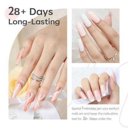 modelones Gel Nail Polish Set - 6 Colors Nude Pink Milky White Gel Polish Set Light Neutral Pink Nail Polish Barely Pink Soak Off LED Starter Kit Popular Nail Art DIY Manicure Gifts