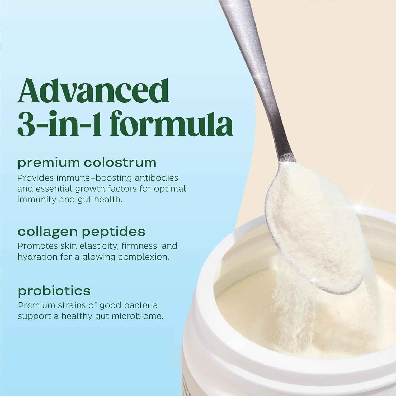 Bloom Nutrition Bovine Colostrum Powder with Vitamin B-12 for Gut Health, Immune Support, Hair Growth & Beauty Supplement