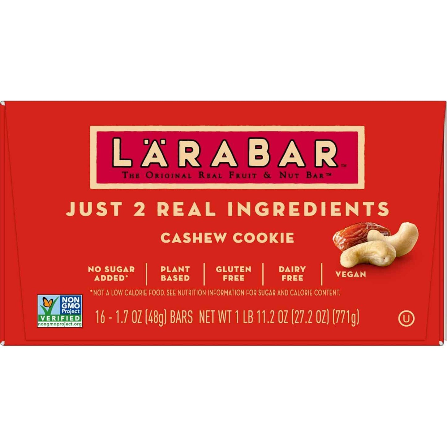 Larabar Cashew Cookie, Fruit and Nut Bars, Gluten Free and Vegan, 27.2 oz, 16 Ct