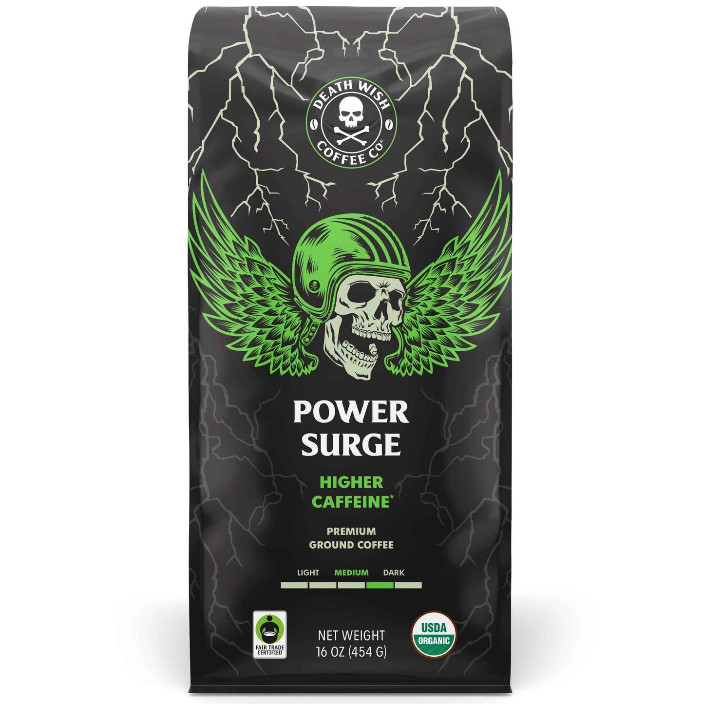 Death Wish Coffee, Organic and Fair Trade Ground Coffee, 16 oz
