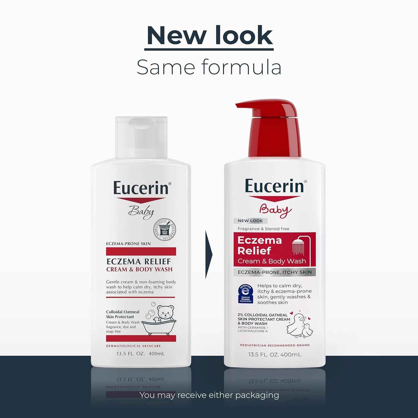 Eucerin Baby Eczema Relief Cream Body Wash, Fragrance Free Eczema Body Wash for Babies with Colloidal Oatmeal
