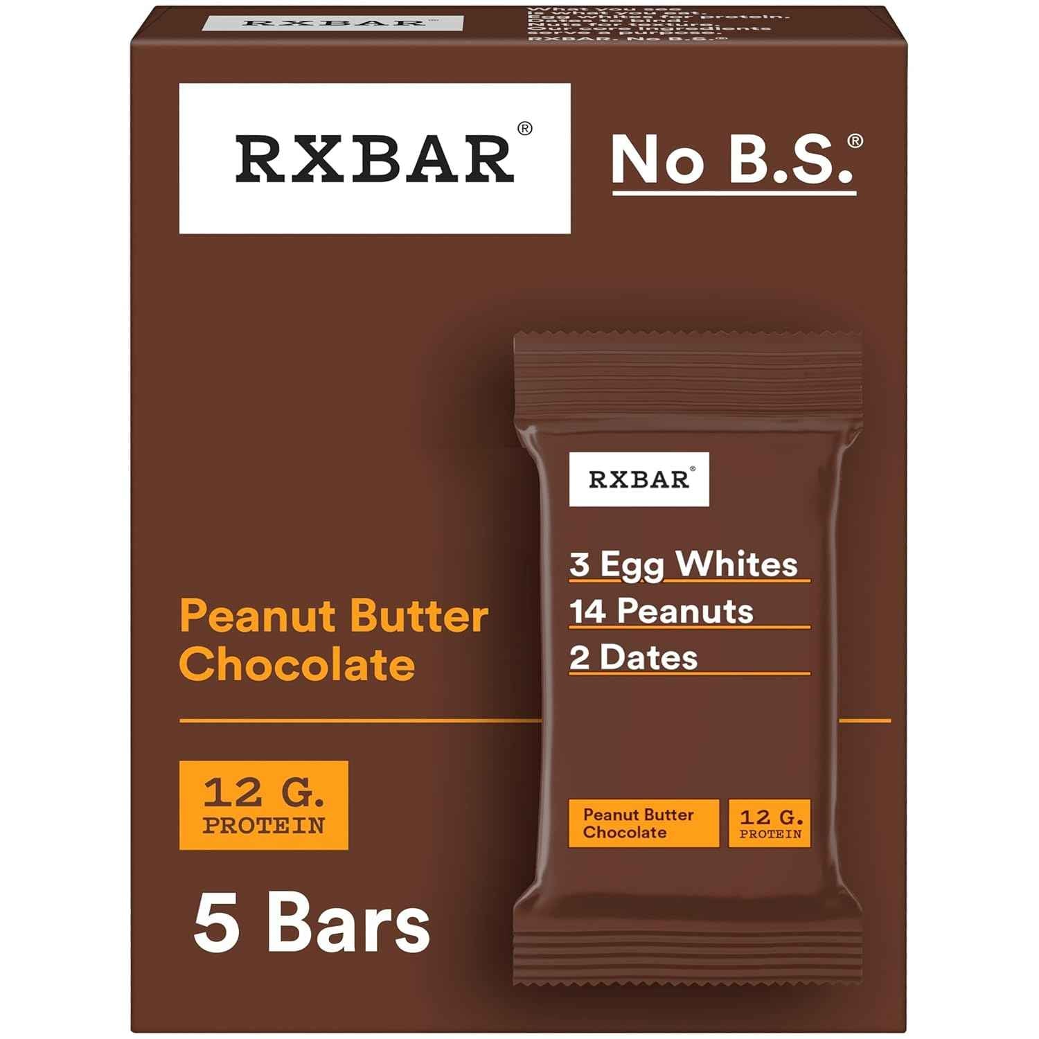 RXBAR Protein Bars, Protein Snack, Snack Bars, Peanut Butter Chocolate