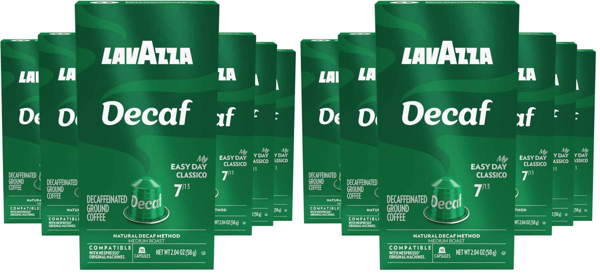 Lavazza Espresso Maestro Decaf (DEK) Aluminum Capsules Compatible with Nespresso* Original Machines, Medium Espresso Roast, Arabica and Robusta Blend