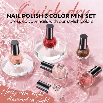 modelones Jelly Nail Polish 6 Colors, Sheer Nude Mini Nail Polish Set Red Pink Brown Quick Dry Spring Summer Fingernail Polish for DIY Nail Art Salon Home Gift for Women Girl