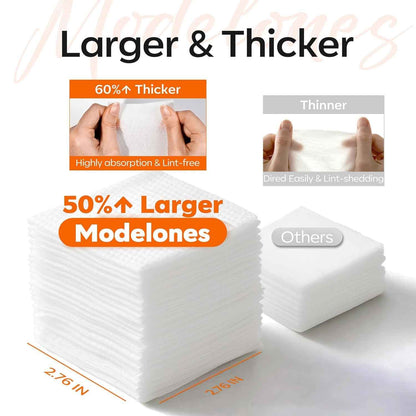 Modelones Nail Polish Remover Pads, Acetone Nail Polish Remover Wipes 50 PCS Professional Individually Wrapped Wet Wipes Easily & Quickly  Smell Glycerin Moisturizing Big Size Portable