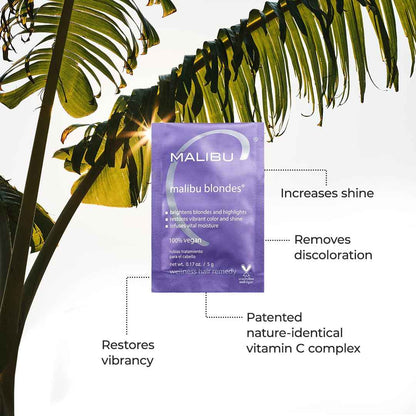 Malibu C Blondes Wellness Remedy - Removes Discoloration from Bleached, Highlighted or Natural Blonde Hair + Restores Vibrance and Shine with Vitamin C Complex