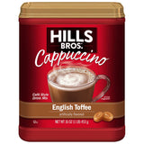 Hills Bros. Instant Cappuccino Mix, Sugar Free French Vanilla – Convenient and Versatile, Instant Hot or Iced Coffee, Frothy & Rich Vanilla Flavor - Just Add Water
