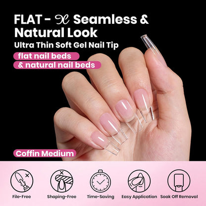 Beetles_Gel_Nail_Tips_Flat-X_-_Coffin_Medium,_320pcs_16_Sizes,_Pre-Etched_Half_Matte_Full_Cover_Soft_Acrylic_Press_on_False_Nail_Extension_Tips_Easy_DIY_Salon_Art_for_Flat_&_Natural_Nail_Beds