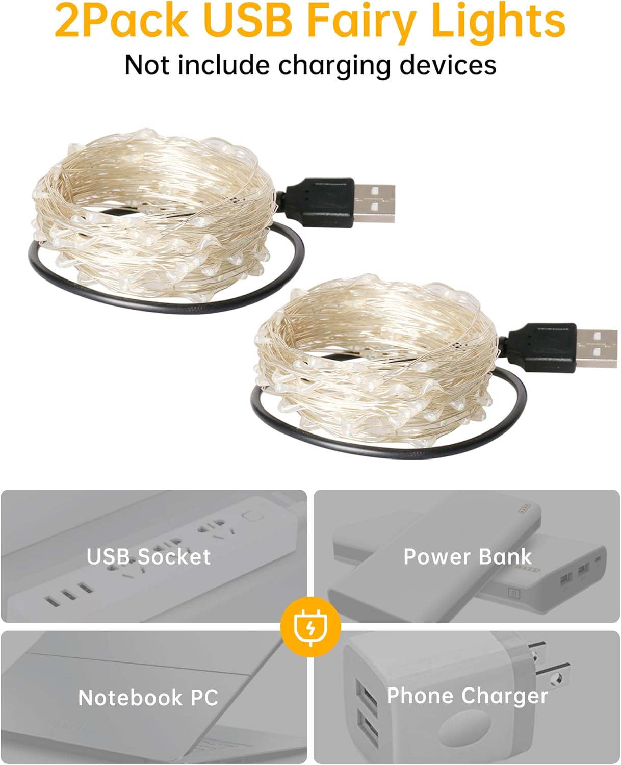 Blingstar_USB_Powered_Fairy_Lights,_2_Pack_33Ft_100_LED,_Flexible_Silver_Wire,_Mini_String_Lights_for_Christmas_Tree/Bedroom/Camping/Holiday_Indoor_Decoration,_Warm_White