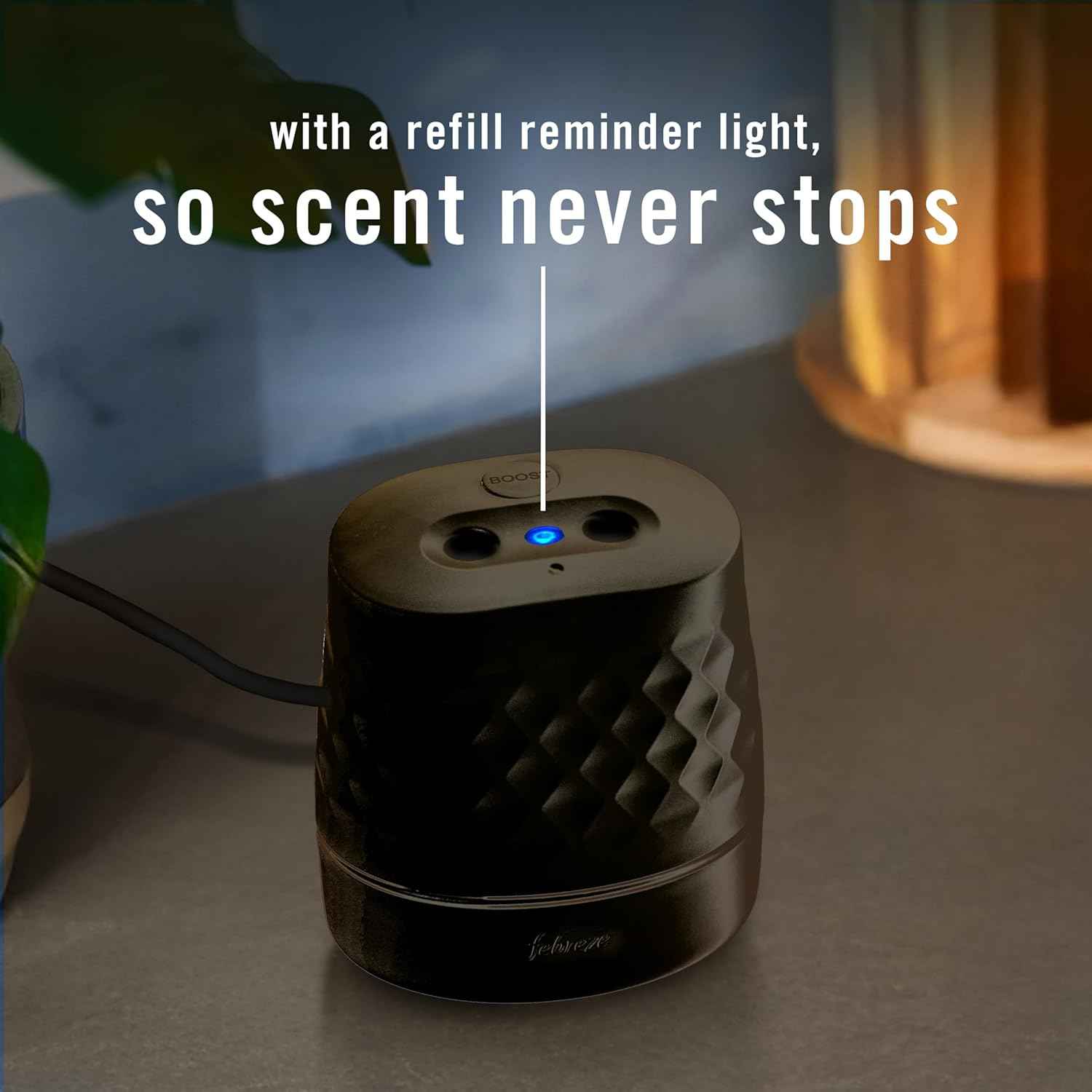 Febreze Plug Scent Booster, Continuous Scent Device Oil Diffuser, Compatible with Febreze Air Freshener Plug in Refills - Refills not Included