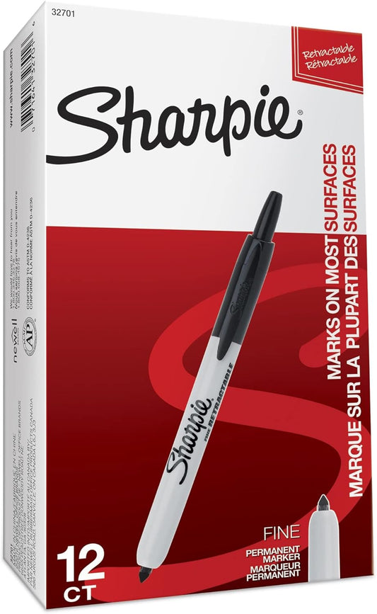 Sharpie_Retractable_Permanent_Markers,_Fine_Tip,_Black,_12_Count_-_Desk,_Classroom,_Office_Supplies