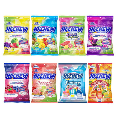 HI-CHEW Assorted, Green Apple Strawberry Mango Grape, Soft & Chewy Candy 2lb - 185+ Pieces Individually Wrapped - Made with Immensely Juicy Fruity Flavors