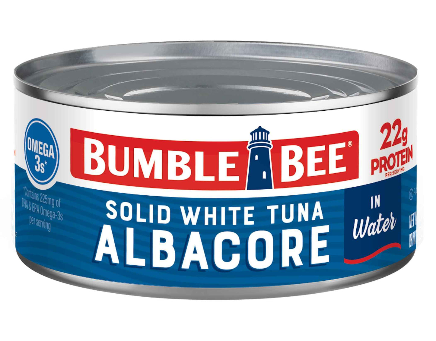Bumble Bee Solid White Albacore Tuna, Can - Wild Caught Tuna - 29g Protein per Serving, High in Omega-3s - Non-GMO Project Verified, Gluten Free, Kosher