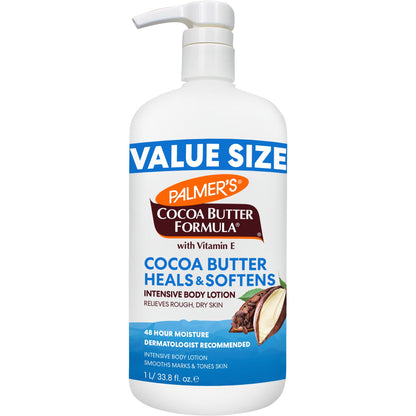 Palmer&amp;#39;s Cocoa Butter Formula Daily Skin Therapy Body Lotion, 33.8 Oz Pump Bottle, Intensive Moisturizer for Dry and Eczema-Prone Skin, Enriched with Vitamin E, Helps Provide 48-Hour Deep Hydration