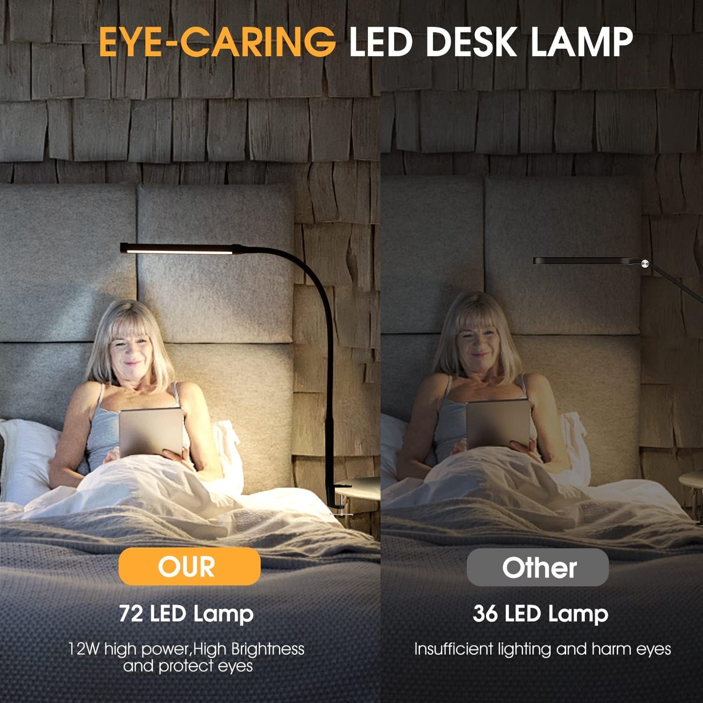 LED_Desk_Lamp_with_Clamp,_Eye-Caring_Clip_on_Lights_for_Home_Office,_3_Modes_10_Brightness,_Long_Flexible_Goose-Neck,_Metal,_Swing_Arm_Architect_Task_Table_Lamps_with_USB_Adapter,_Black/White_and_Silver