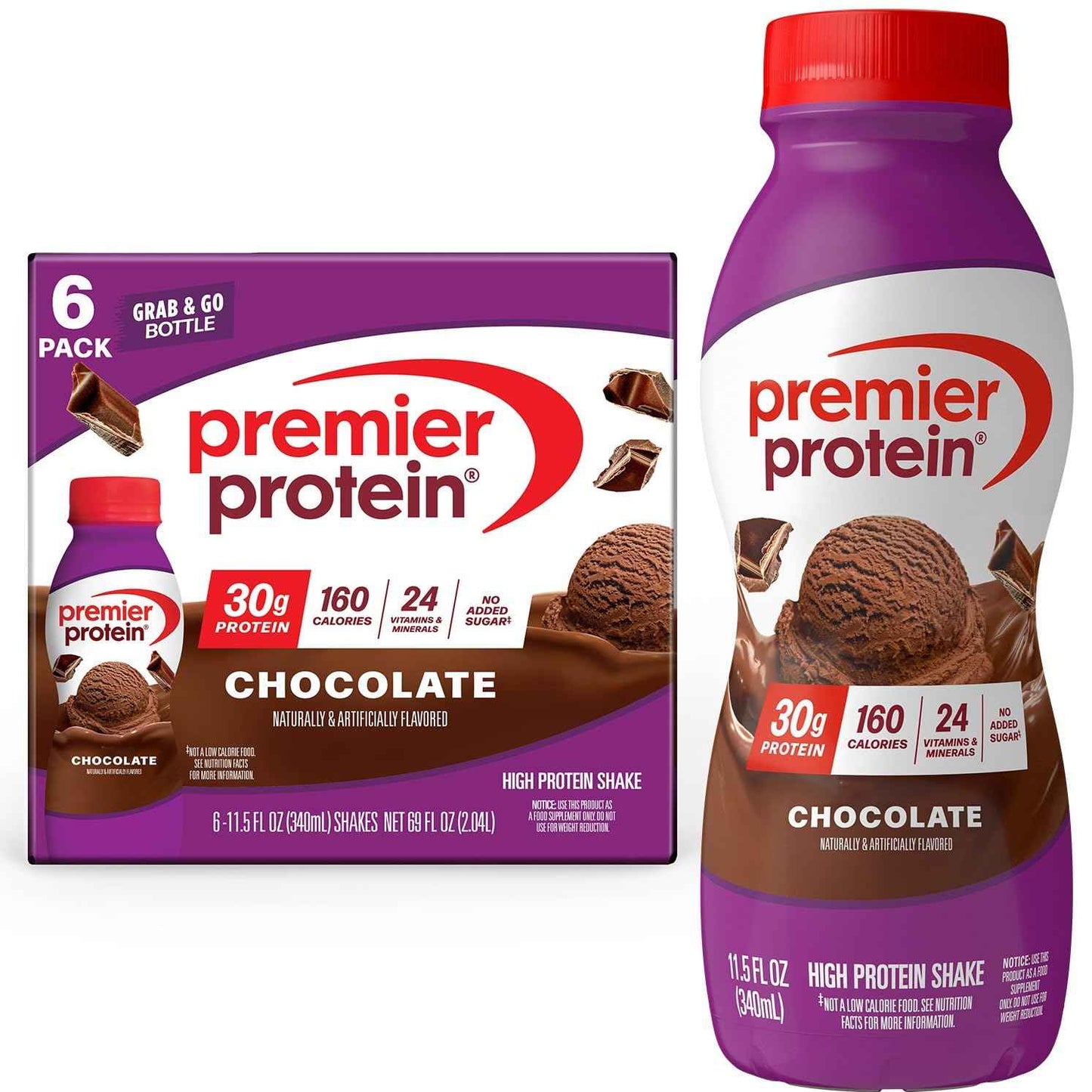 Premier Protein Shake, 30g Protein, No Added Sugar, 24 Vitamins & Minerals to Support Immune Health, 11.5 fl oz