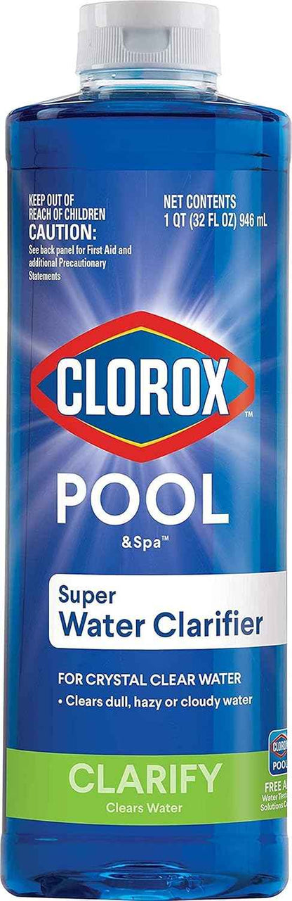 Clorox® Pool&Spa™ Swimming Pool Super Water Clarifier, Creates Crystal Clear Pool Water, 1 Quart