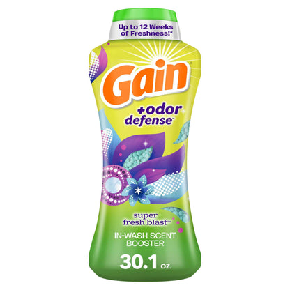 Gain Odor Defense In-wash Scent Booster, Super Fresh Blast scent, 2 in 1 Freshness plus Odor Protection, laundry scent beads