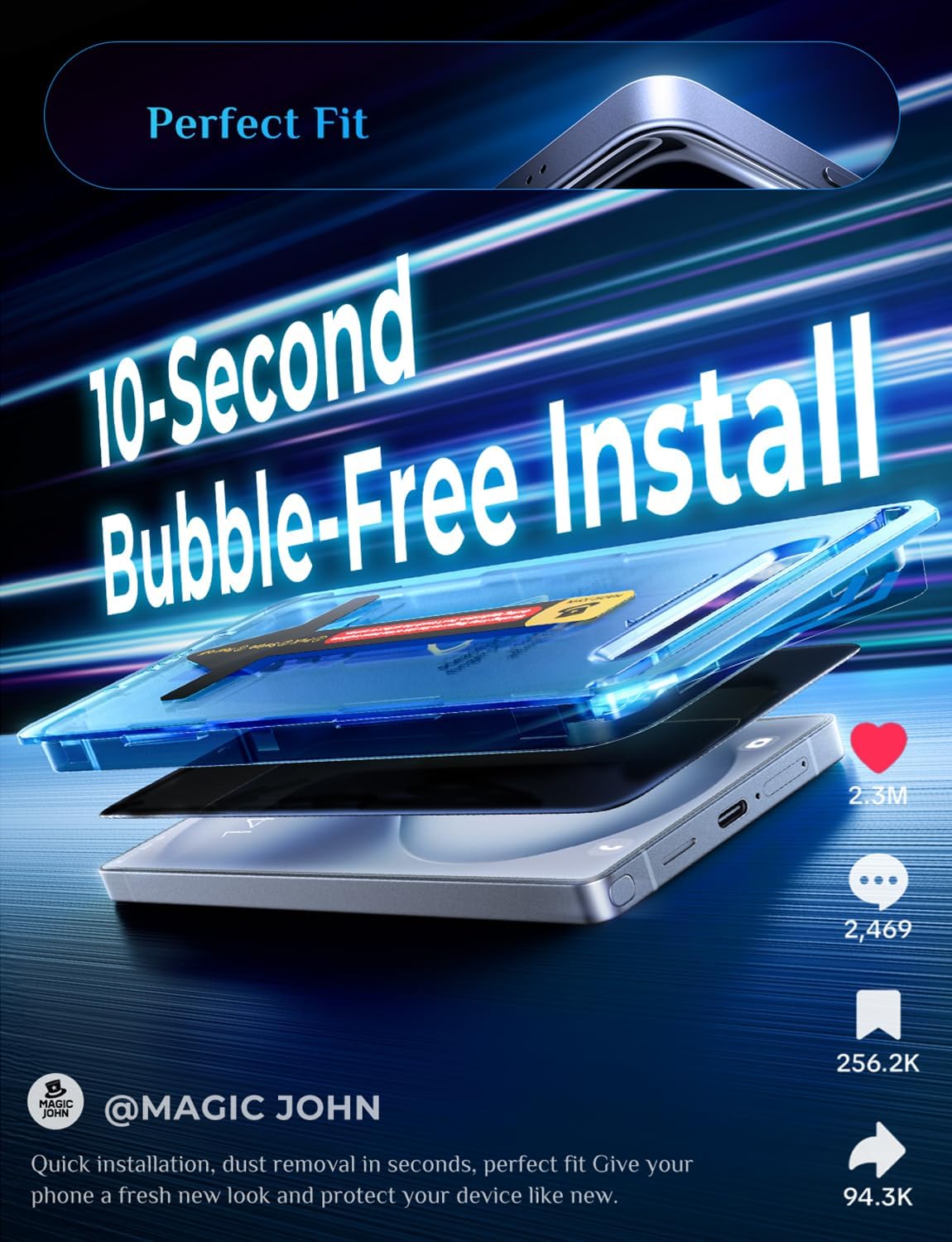 MAGIC_JOHN_for_Samsung_Galaxy_S26_Ultra_Privacy_Screen_Protector_6.9inch,_28°Anti_Spy,_Fast_Easy_Installation,_Tempered_Glass,_Fingerprint_Unlock,_Bubble_Free,_Anti-Scratch,_2_PACK