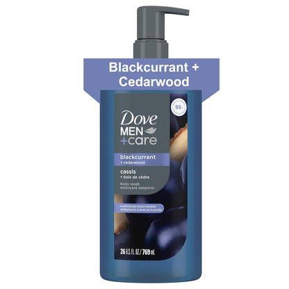 DOVE_MEN_Moisturizing_Body_Wash_|_#1_Dermatologist_Body_Wash_for_Men,_Sulfate_Free,_Paraben_Free,_&_Dye_Free_|_Blackcurrant_+_Cedarwood,_26oz