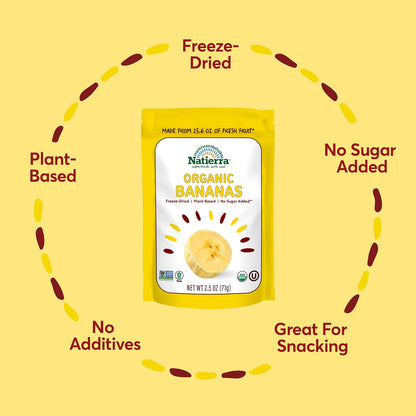 NATIERRA_Organic_Freeze-Dried_Bananas_USDA_Certified_Organic,_Vegan_&_Non-GMO_2.5_Ounce_(Pack_of_1)