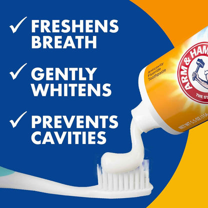 ARM & Hammer Toothpaste Plus TheraBreath Breath Fresheners, ICY Mint Flavor, Teeth Whitening Toothpaste, Anticavity Fluoride for Bad Breath, 5.5 Oz