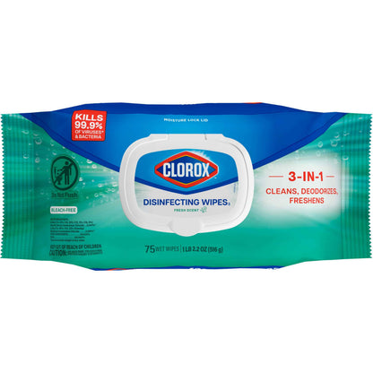 Clorox Disinfecting Wipes Flex Pack, Bleach Free, 75 Count