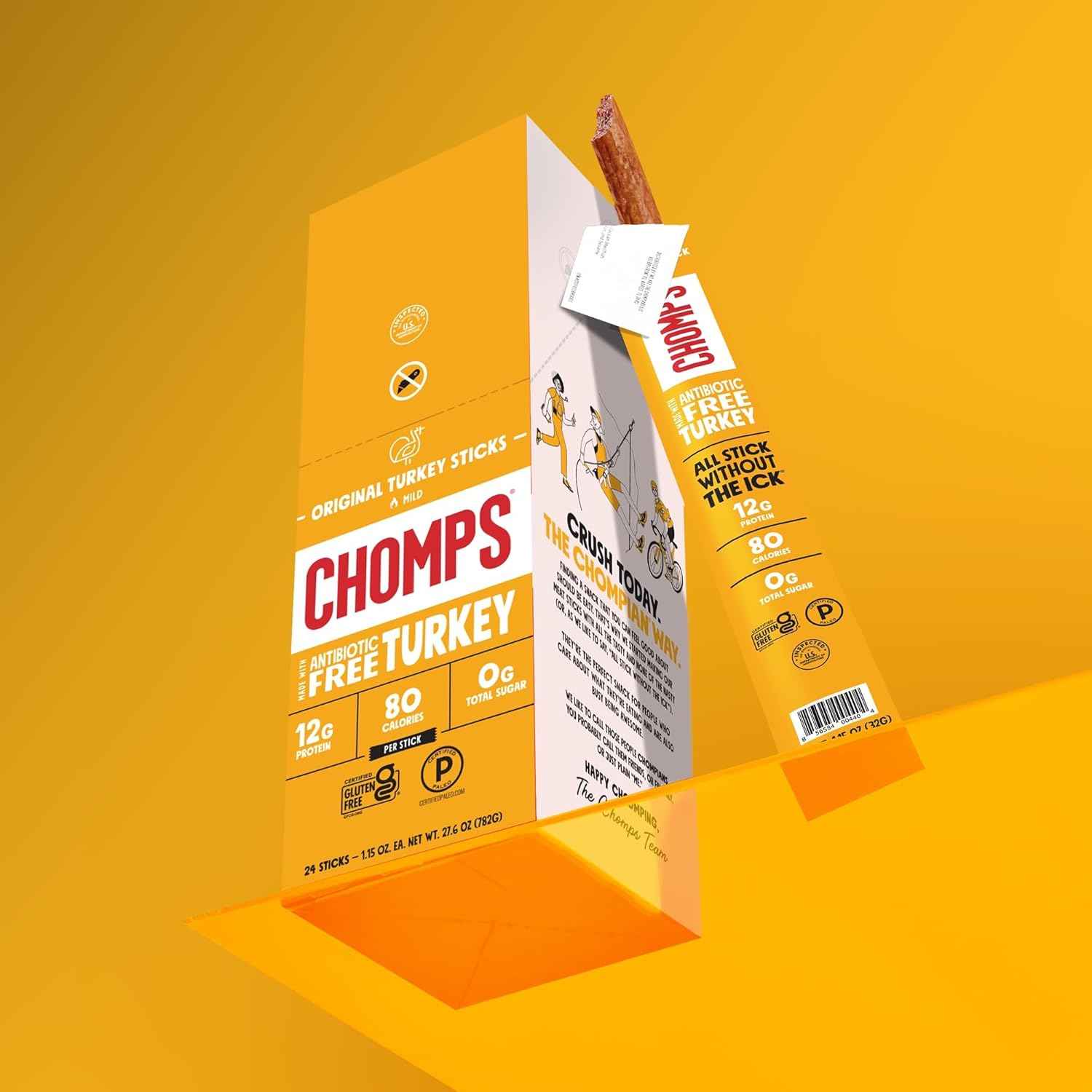 Chomps Jerky Snack Sticks Keto Paleo Whole30 Approved Gluten Free 1.15oz