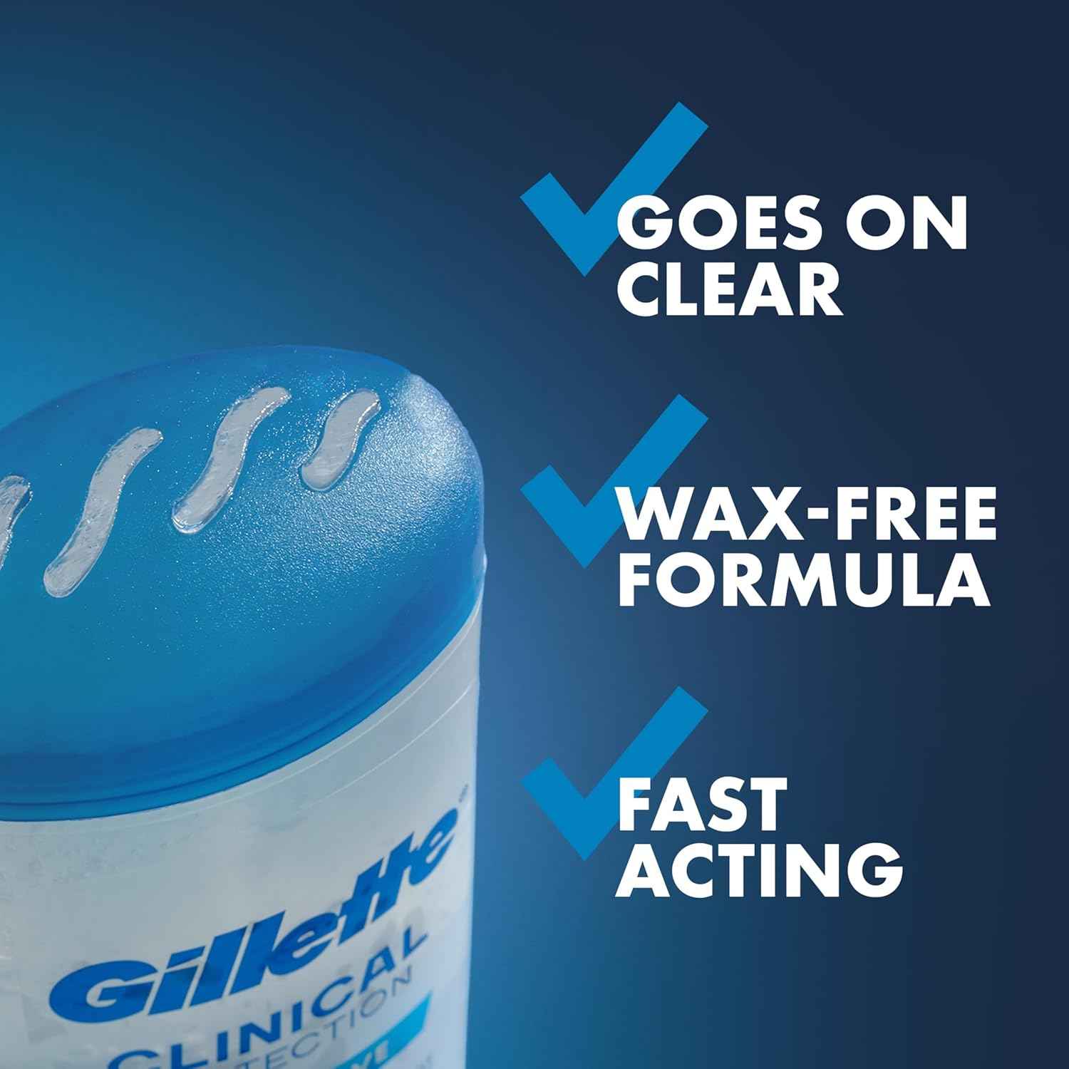 Gillette Clinical Antiperspirant and Deodorant for Men, 100HR Sweat & Odor Protection, Long Lasting Freshness, Anti-White Mark Technology, Clear Gel, Cool Wave Scent, 1.6 oz