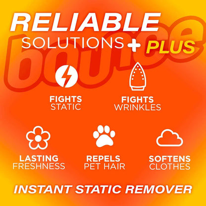 Bounce Anti Static Spray, 3 in 1 Instant Anti Static Spray & Instant Wrinkle Release, Odor Eliminator and Fabric Refresher Spray