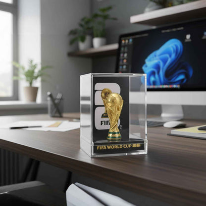 Official FIFA World Cup 2026 Edition - 3 Inch 3D Trophy Inside a Premium Acrylic Case - Timeless Collector’s Item - FIFA World Cup Trophy Replica Perfect for Man Cave or Football Memorabilia