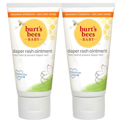 Burt's Bees Baby Diaper Rash Ointment, Maximum Strength, 40% Zinc Oxide, 100% Natural Origin, Pediatrician Tested