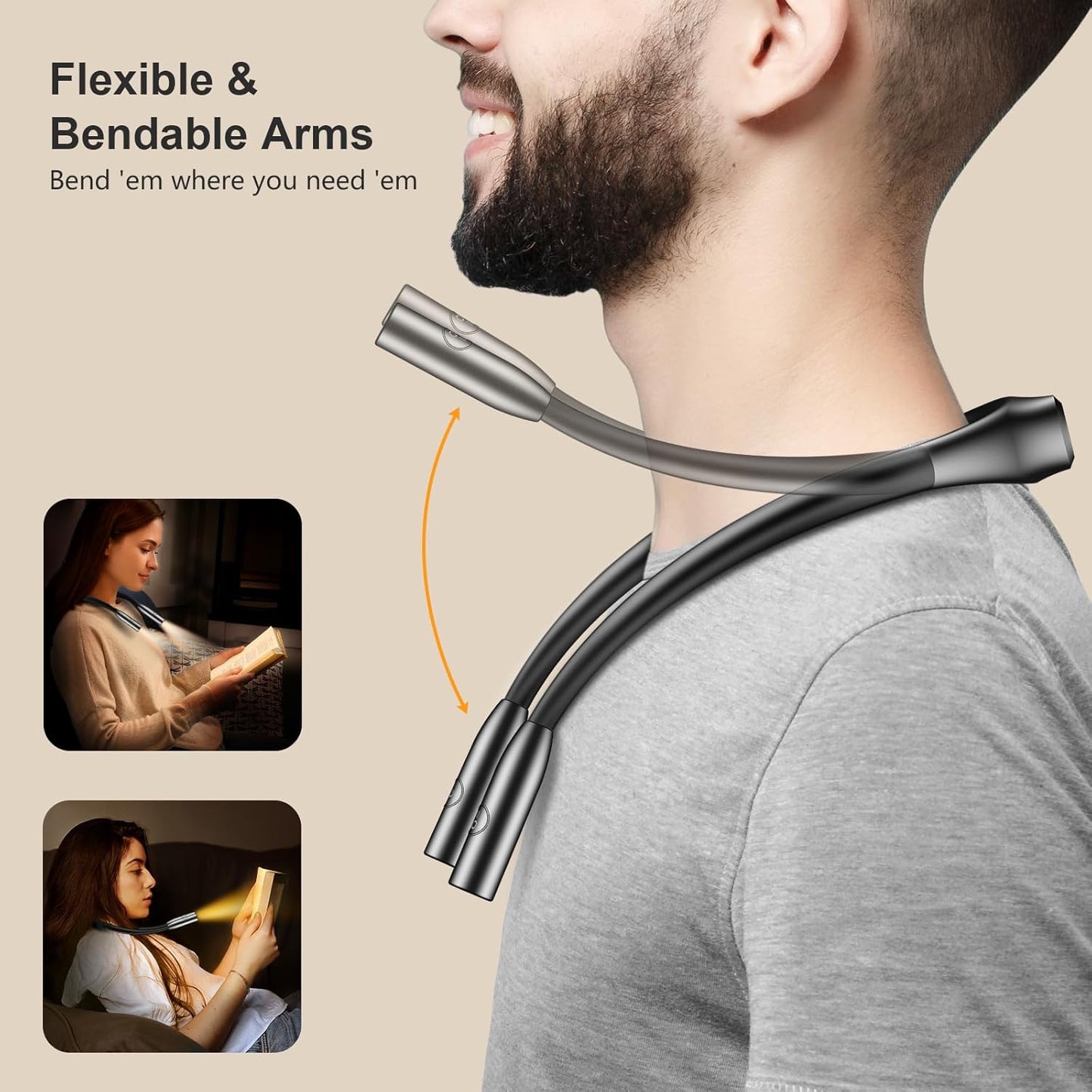 Gritin_LED_Neck_Reading_Light,Book_Light_for_Reading_in_Bed-Eye_Caring_3_Colors,_Dimmable_Brightness,_Bendable_Arms,_80+Hrs_Runtime,_Neck_Round_Design,_Comfortable_&Lightweight_for_Crafting,_Knitting