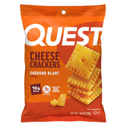 Quest Nutrition Cheese Crackers, 10g Protein, 5g Net Carbs, 1g Sugar, Made with Real Cheese, High Protein Snack