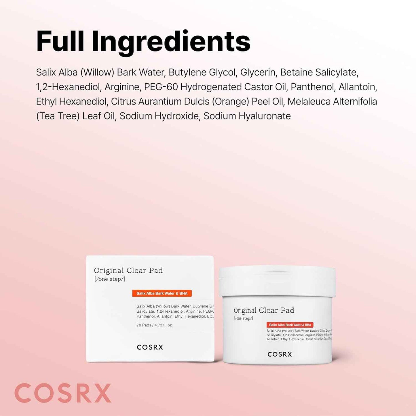 COSRX BHA Toner Pads, 70 Sheets, Exfoliating Pads for Dead Skin & Blackheads, Minimize Pores, Prevent Breakouts, Improve Skin Texture, Korean Skin Care