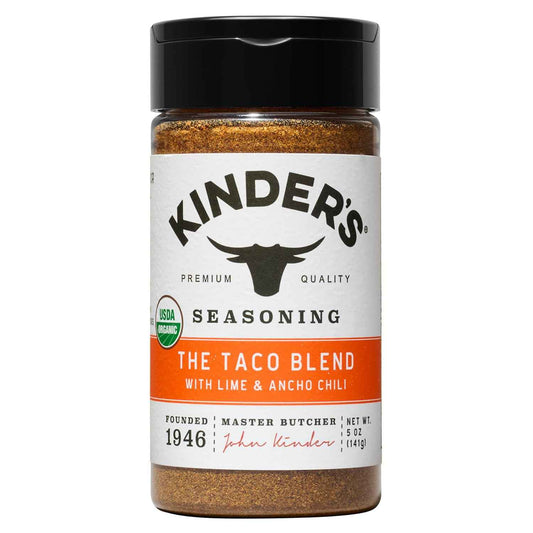 Kinder's Organic The Taco Blend Seasoning, 5 Oz, Lime, Chili & Spice Blend, USDA Certified Organic, MSG Free, Great on Beef, Chicken, Seafood, Vegetables, and Pasta