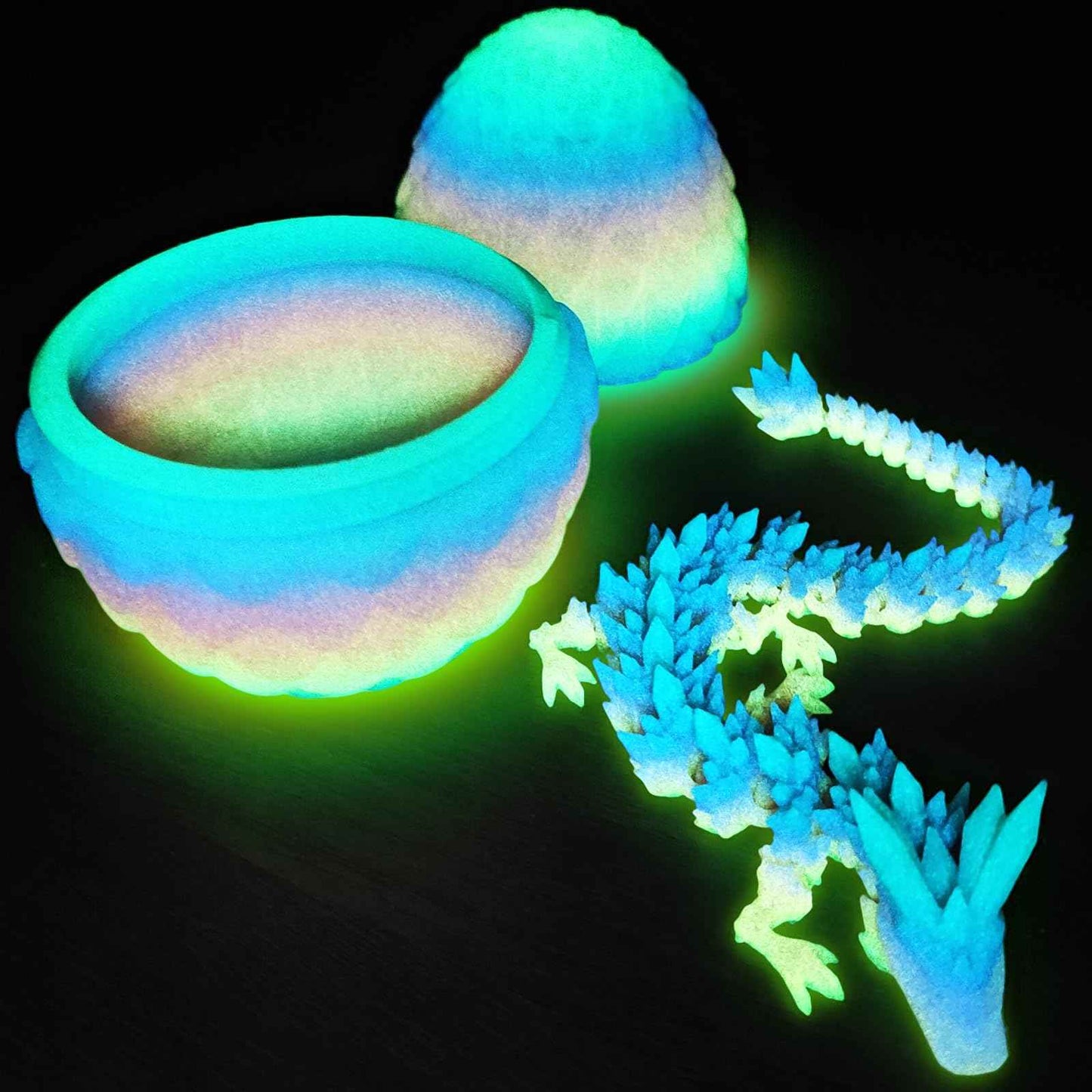 TBOLINE 12" 3D Printed Dragon Egg, Easter Basket Stuffers for Kids, Large Prefilled Easter Eggs, Stuffed Egg Hunt Fillers with Easter Toys, 3D Printer Animals Fidget Toys for Boys Teen 5-7 4-6 8-12