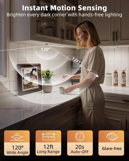 EZVALO_10inch_Under_Cabinet_Lighting,_LED_Motion_Sensor_Light_Indoor,_2400mAh_USB_Rechargeable_Closet_Lights,_Dimmable_&_Magnetic_Wireless_Under_Counter_Lights_for_Kitchen,_Pantry,_Stairs_(2_Pack)