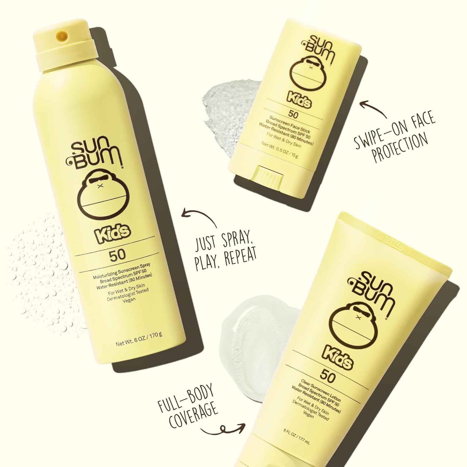 Sun Bum Kids SPF 50 Sunscreen Clear Body Lotion - Broad Spectrum Water-Resistant Sunscreen with Vitamin E - For Wet or Dry Skin - Hawaii 104 Act Compliant (Without Octinoxate & Oxybenzone) - 6 oz