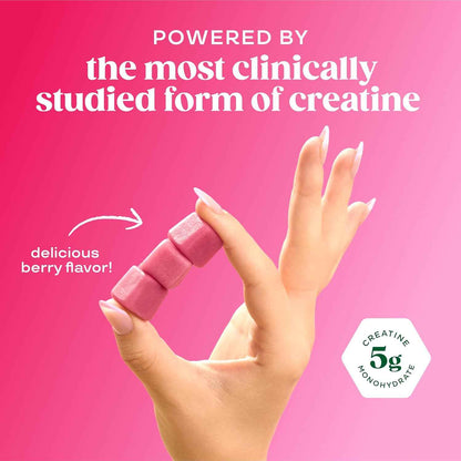 Bloom Creatine Monohydrate Gummies, 5g Per Serving, Sugar Free Creatine Gummy for Workout, Strength, Cognitive Health & Lean Muscle Support, Gluten Free & Non GMO, Berry Boost,