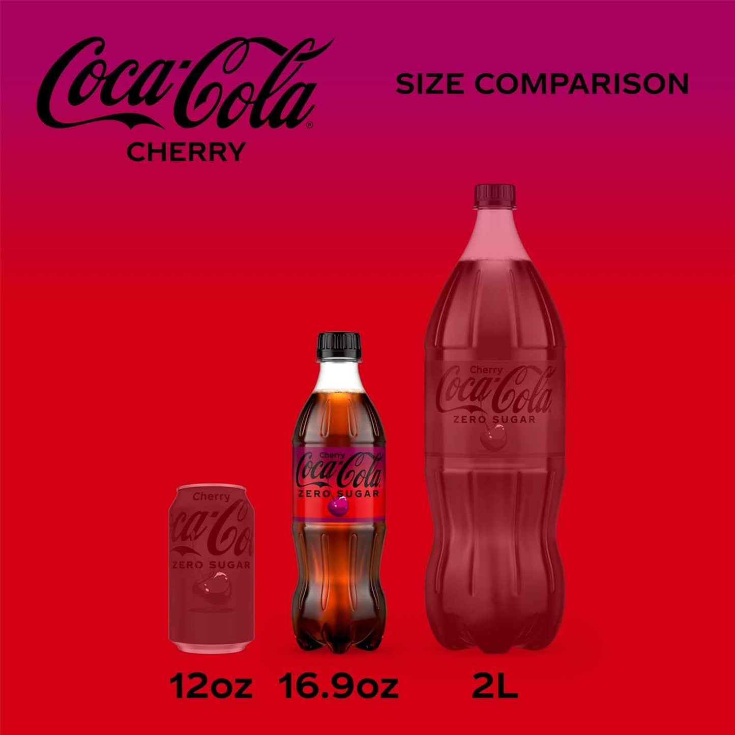 Coca-Cola Zero Sugar Cherry Diet Soda Soft Drink, 16.9 fl oz